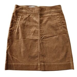 Talbots Brown Corduroy A-Line Mini Skirt Camel Tan Fall Casual Women's sz 10